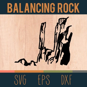 Équilibrage Rock SVG contour | Fichier de coupe numérique | Tiverton, Nouvelle-Écosse, Canada | Fichiers DXF et EPS inclus