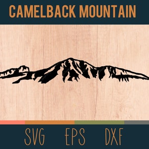Camelback Mountain SVG Outline | Plik do cięcia cyfrowego | Phoenix, Arizona | Dołączone pliki DXF i EPS