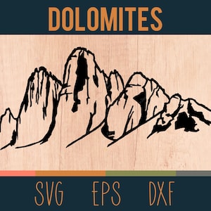 Die Dolomiten SVG Outline | Digitale Plotterdatei | Südliche Kalkalpen, Italien |   DXF - und EPS-Dateien enthalten