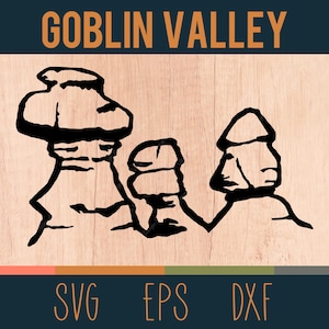 Contour SVG de Goblin Valley | Fichier découpé numérique | Parc d’État de Goblin Valley, Utah |  Fichiers DXF & EPS inclus