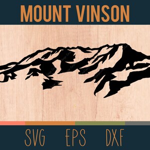 Fichier de découpe numérique SVG du mont Vinson | Sentinel Range, Antarctique | Massif Vinson | Fichiers DXF et EPS inclus