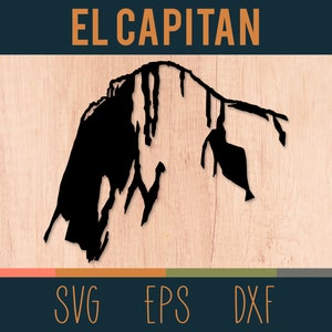 Zarys góry El Capitan SVG | Plik do cięcia cyfrowego | Park Narodowy Yosemite Kalifornia | W zestawie DXF i EPS