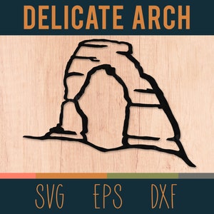 Delicado contorno SVG de arco / Archivo de corte digital / Parque Nacional Arches, Utah / Archivos DXF y EPS incluidos