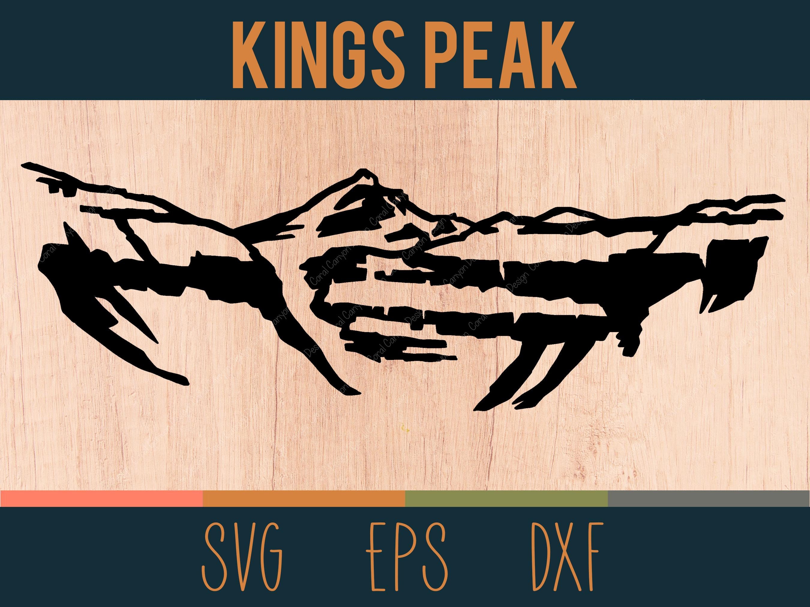 Kings Peak SVG Outline Digital Cut File Uintas Mountain Etsy Hong Kong