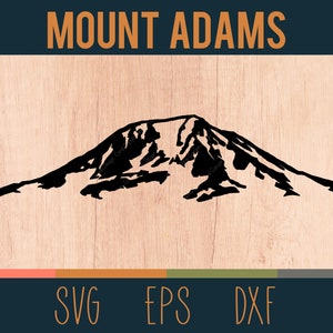 Mount Adams SVG Outline | Digital Cut File | Cascade Range, Washington State | DXF and EPS Files Included
