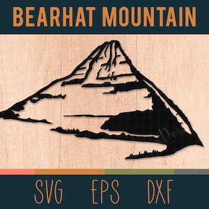 Buy Bearhat Mountain Outline SVG Digital Cut File Glacier National Park ...