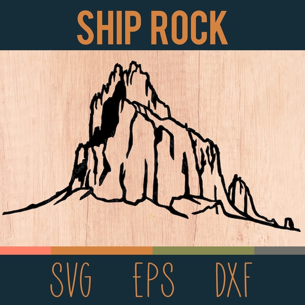 Ship Rock Peak SVG Outline | Digital Cut File | Navajo Nation, San Juan County, New Mexico | DXF and EPS Files Included