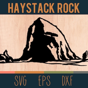 Haystack Rock SVG Outline / Archivo de corte digital / Cannon Beach, Costa de Oregón / Archivos DXF y EPS incluidos