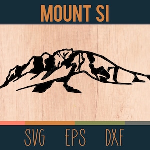 Contour SVG du mont Si | Fichier découpé numérique |  Chaîne de montagnes de l’État de Washington | North Bend | DXF et EPS inclus