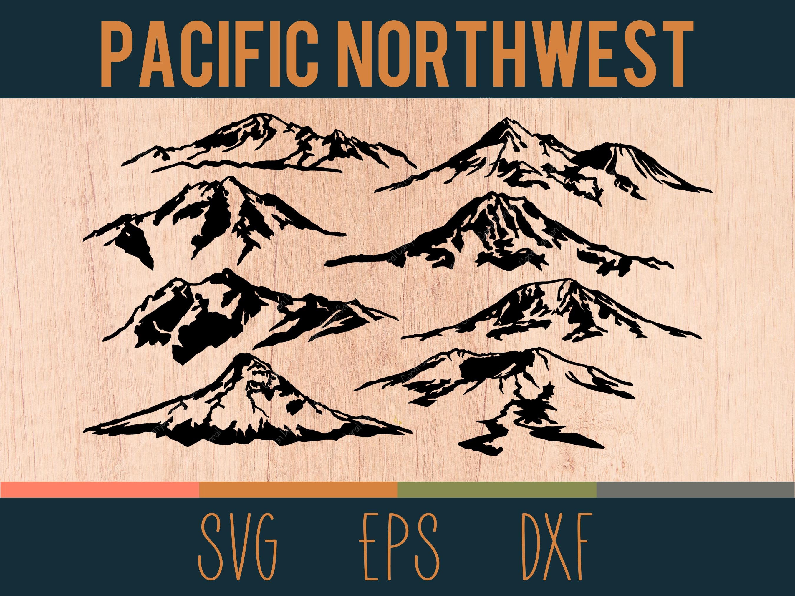 Pacific Northwest Peaks SVG Bundle Digital Cut Files Etsy