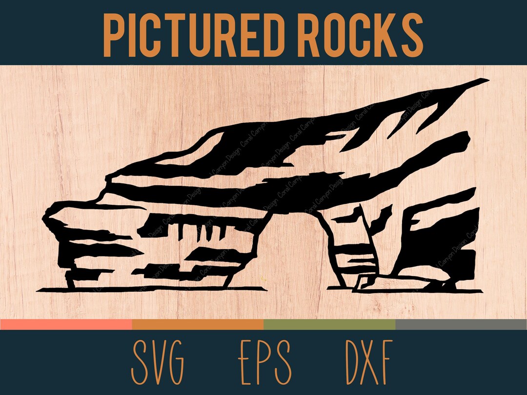 Pictured Rocks SVG Outline | Digital Cut File | Lovers Leap | Pictured ...