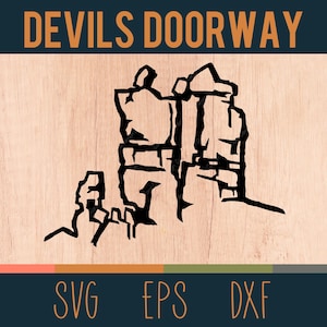 Devil's Doorway SVG Esquema / Archivo de corte digital / Área natural del estado de East Bluff, Wisconsin / Archivos DXF y EPS incluidos