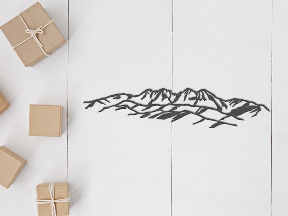 Four Peaks Mountains SVG Outline | Digital Cut File | Mazatzal