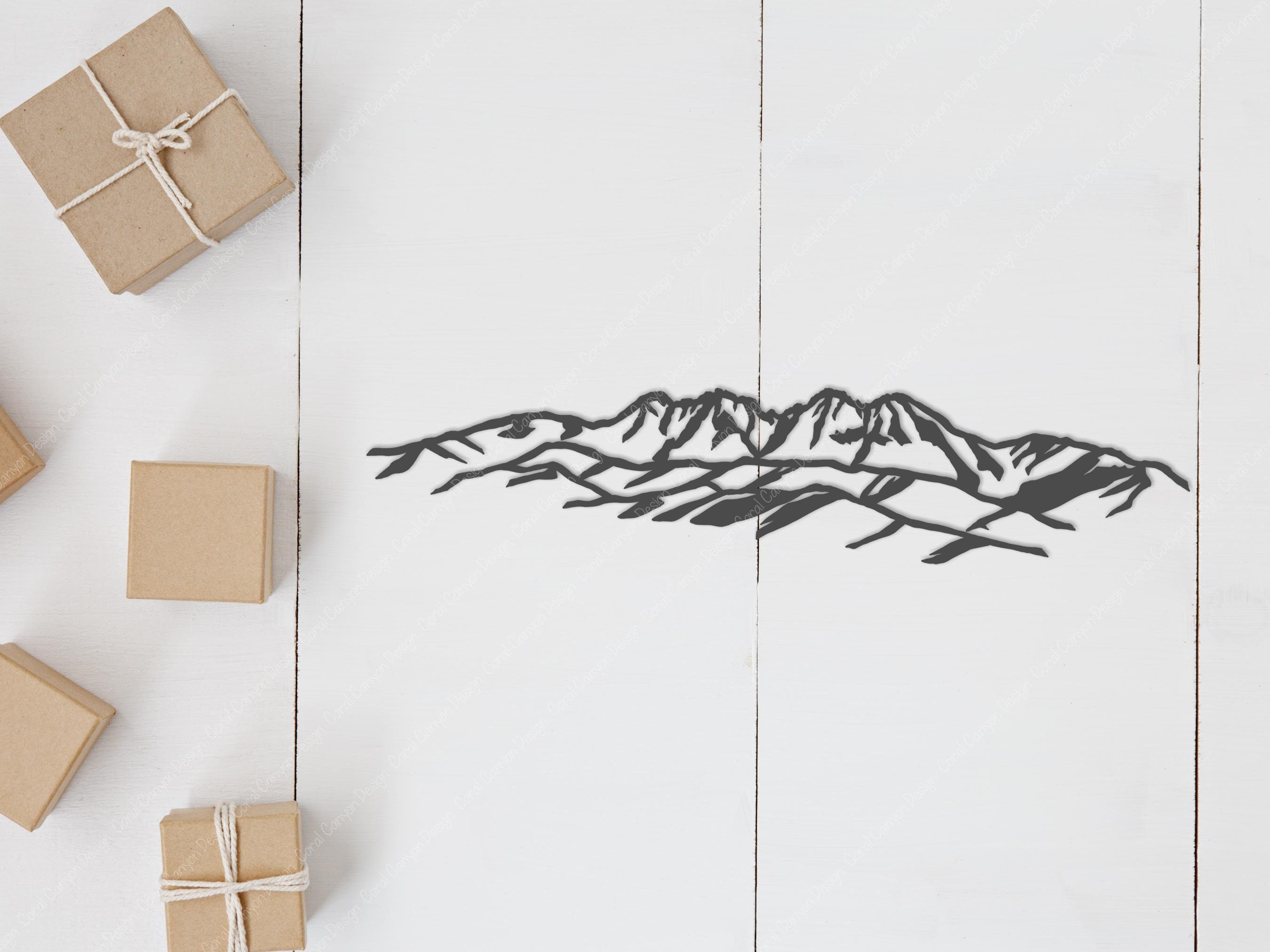 Four Peaks Mountains SVG Outline | Digital Cut File | Mazatzal