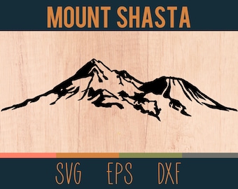 Mount Shasta Outline SVG Digital Cut File | California Cascade Range | DXF and EPS Files Included