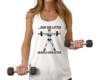 Princess Workout Tank Top: 'And She Lifted' Running Costume Shirt