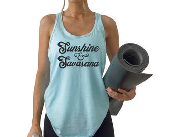 Sunshine & Savasana Yoga Tank Top: Zen Meditation, Funny Yoga Shirt