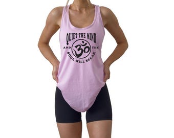 Yoga Tank: 'Quiet Mind, Soul Speaks' - Racerback Meditation Shirt