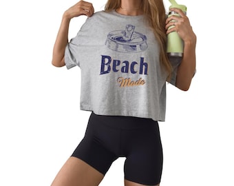 Retro Beach Mode Shirt: Summer Graphic Tee, Beer drinking shirt