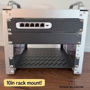 10&quot; Rack Mount for UniFi Flex Mini 2.5G-5 Switch – Compatible with DeskPi Rackmate, Secure Network Switch Holder with Optional Hardware