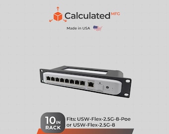 10in 1U Rack Mount fits UniFi USW-Flex-2.5G-8-PoE and USW-Flex-2.5G - 8 | 1u Mount for Standard 10" Server Racks
