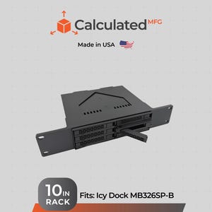 Soporte para rack de 10 pulgadas para ICY Dock MB326SP-B / Soporte para carcasa JBOD impreso en 3D / PETG / Hardware para rack de 10-32 opcional