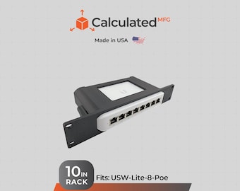 10" Rack Mount for UniFi USW-Lite-8-POE – Secure 1U Network Switch Holder Compatible with 10in Server Racks and Deskpi Rackmate