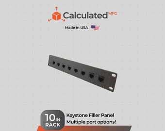 1U 7, 8, or 10 Port Keystone Jack Patch Panel for 10" Server Rack