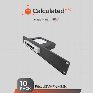 Soporte de rack de 10" para conmutador UniFi Flex Mini 2.5G-5: compatible con DeskPi Rackmate. Soporte seguro para conmutador de red con hardware opcional.