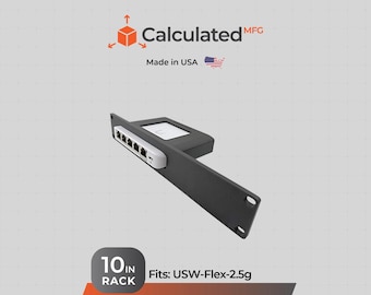 10" Rack Mount for UniFi Flex Mini 2.5G-5 Switch – Compatible with DeskPi Rackmate, Secure Network Switch Holder with Optional Hardware