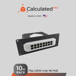 Soporte para montaje en rack de 2U a 10 pulgadas, compatible con UniFi USW-Lite-16-PoE / Compatible con racks de servidores estándar de 10 pulgadas.