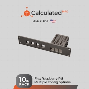 Supporto per Raspberry Pi 5 per montaggio a rack / 10" 1U / PETG / Connettore Keystone / Compatibile con doppio o singolo Raspberry Pi, con HAT M.2 e dissipatore attivo