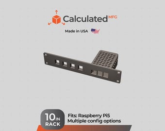 Raspberry Pi 5 Rack Mount | 10" 1U | PETG | Keystone Jack | Dual Pi or Single Pi works with M.2 Hat and active cooler