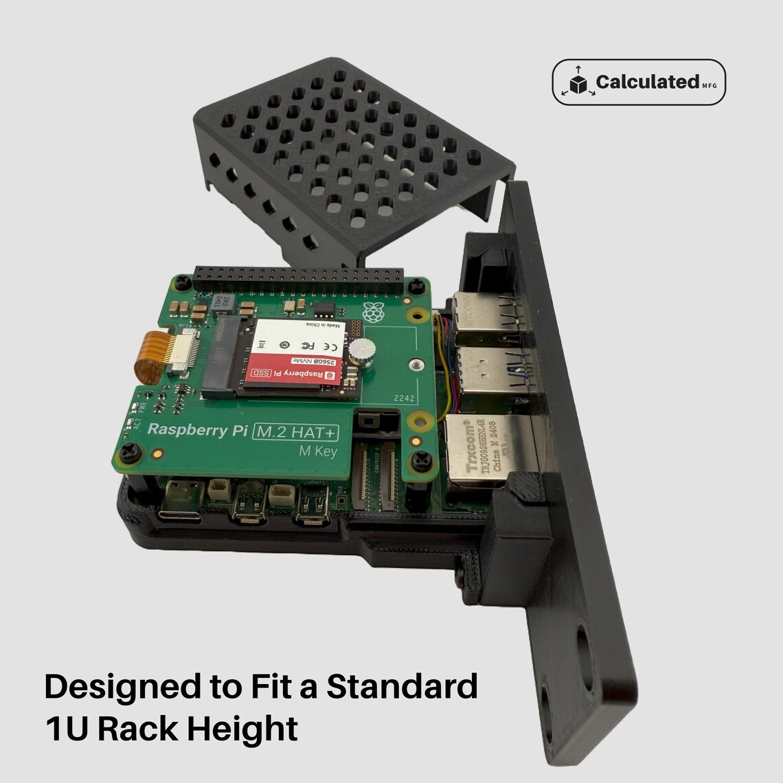 Watu Half Raspberry Raspberry Pi 5 Rack Mount Case | Half-rack 1U Design | Compatible With ...