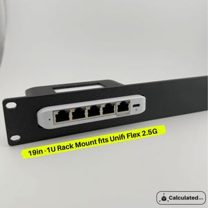 19in - 1u Rack Mount fits UniFi Flex Mini 2.5G-5 - Secure 1U Network Switch Holder