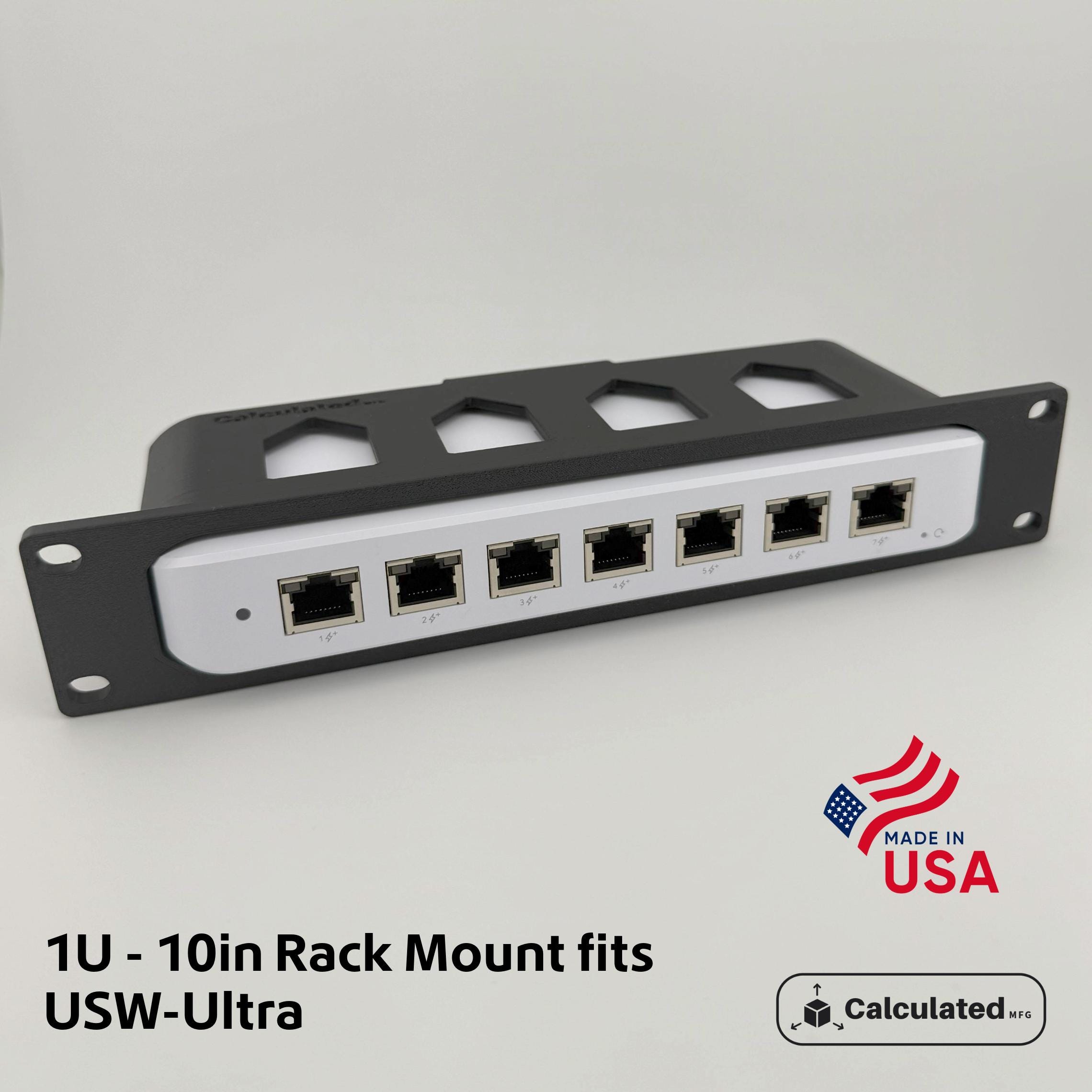 10" Rack Mount for UniFi USW-Ultra – 1U Network Switch Holder for 10in Server Racks