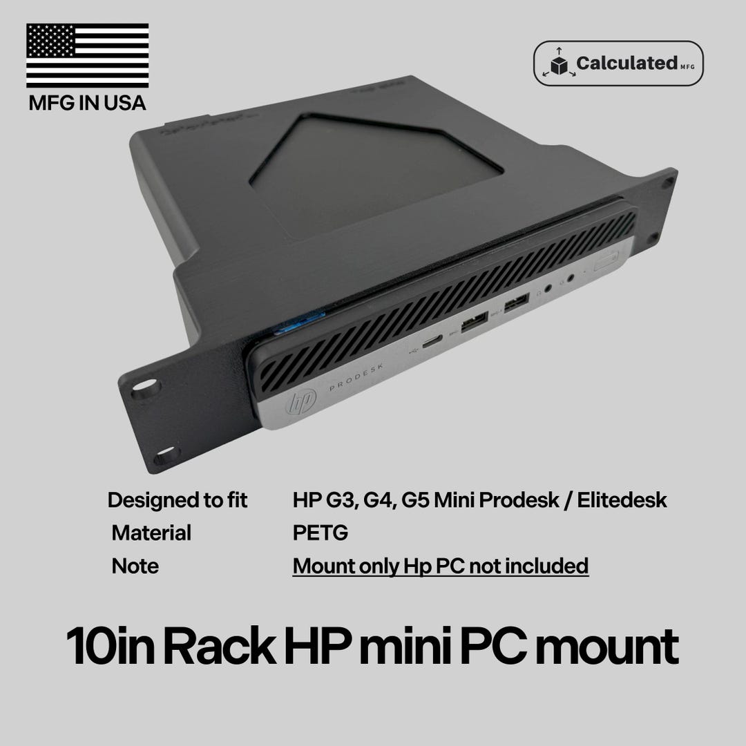 1U Rack Mount for HP Prodesk & Elitedesk Micro Pcs (G3/G4/G5) | Fits 10 ...