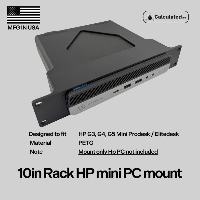 1U Rack Mount for HP Prodesk & Elitedesk Micro Pcs (G3/G4/G5) | Fits 10 ...