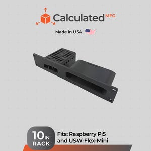 標準10インチサーバーラック用1UカスタムRas Pi5およびUnifi USW Flexミニマウント