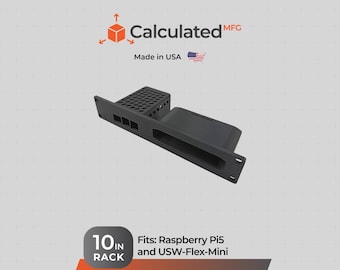 1U Custom Ras Pi5 and Unifi USW Flex Mini Mount for standard 10in server racks