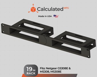 1U - 19in Rack Mount – Fits Two Netgear GS308E or MS308 or MS308E | Rack Bracket for 8-Port Switch