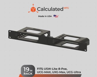 19" 1u Rack Mount for Ubiquiti UniFi USW-Lite-8-PoE, UCG-Max, UXG-Max & ucg-ultra | 19 Inch Server Rack Bracket
