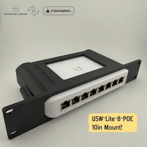 10&quot; Rack Mount for UniFi USW-Lite-8-POE – Secure 1U Network Switch Holder Compatible with 10in Server Racks and Deskpi Rackmate