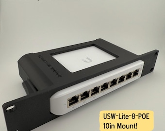 10&quot; Rack Mount for UniFi USW-Lite-8-POE – Secure 1U Network Switch Holder Compatible with 10in Server Racks and Deskpi Rackmate