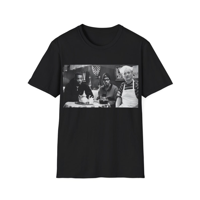 Camiseta rza y gza del clan wutang con bill murray de café y