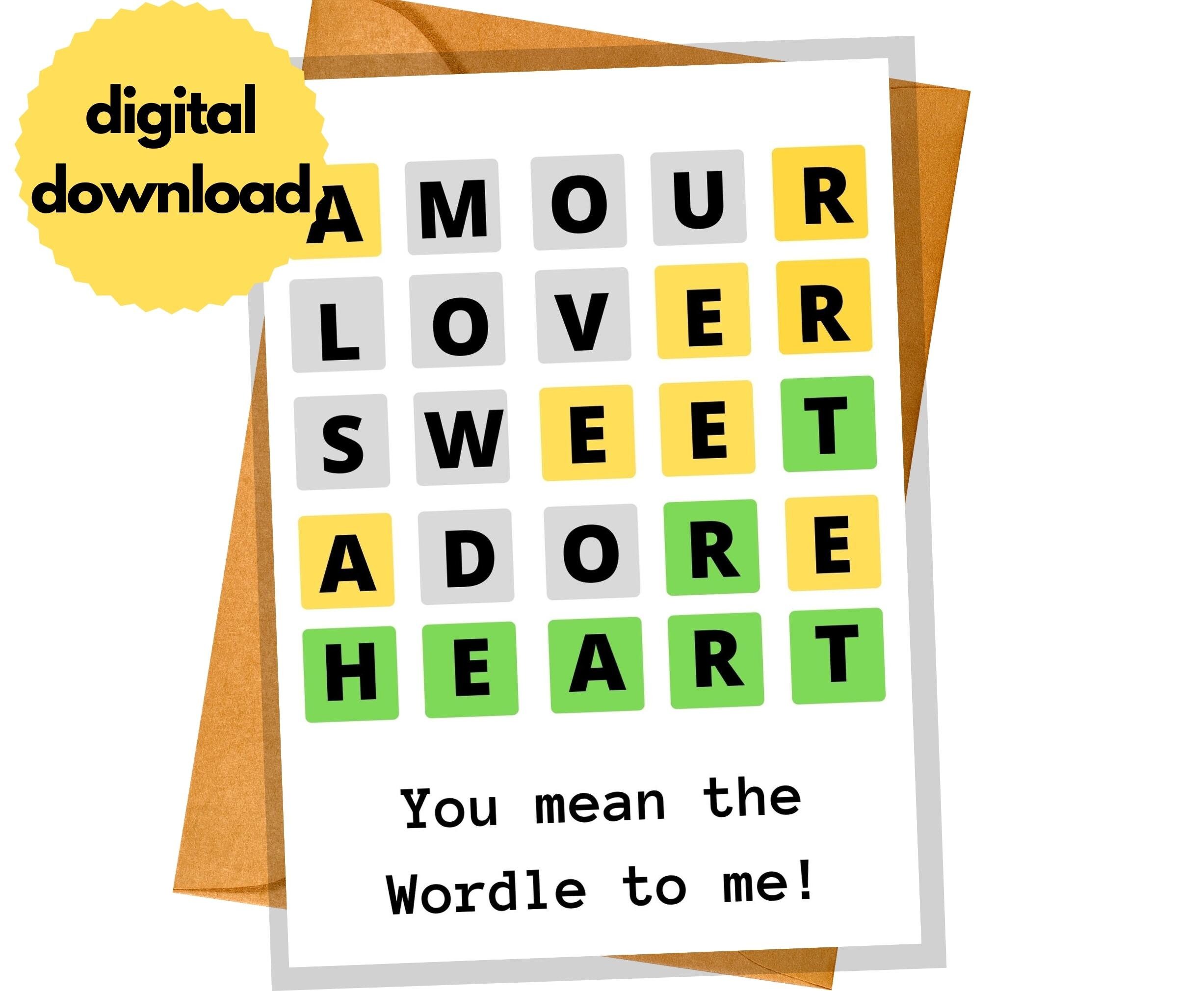 Wordle Love Card, Instant Download, Anniversary Card, Funny Valentine's ...