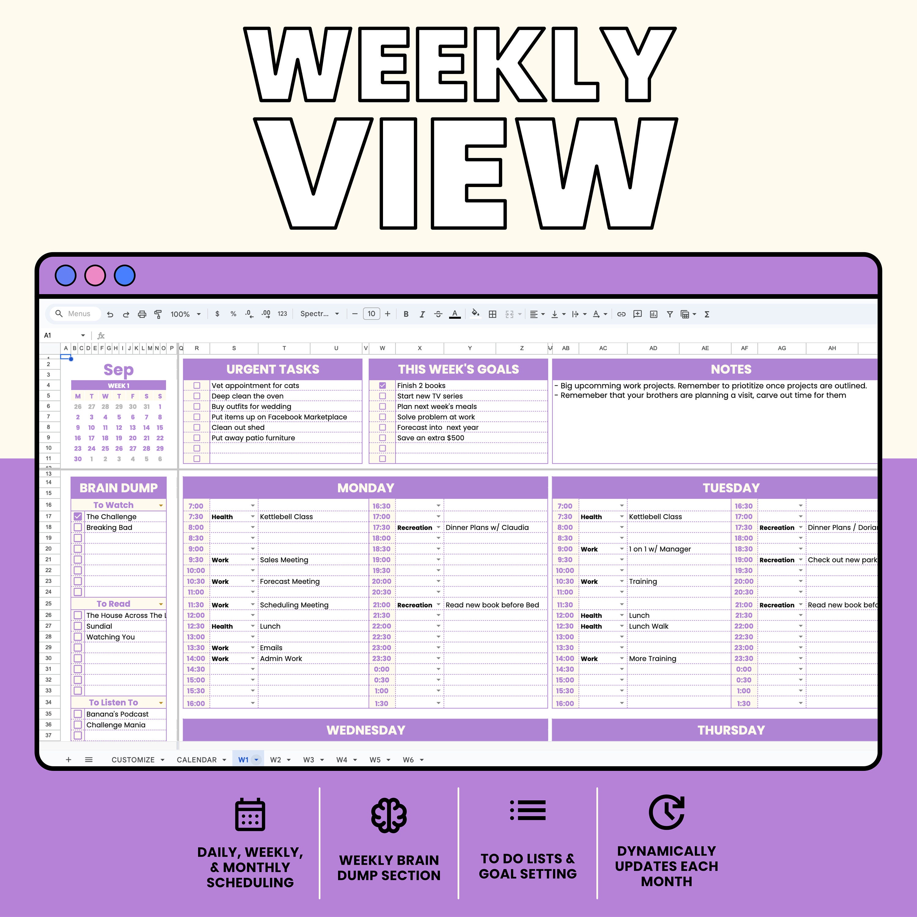 Planner with Weekly Monthly Views
