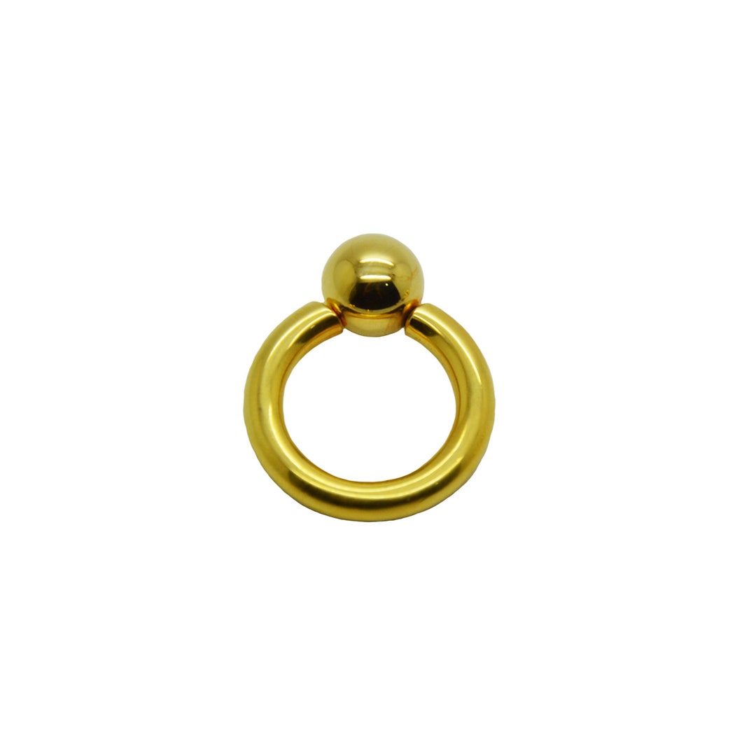 Gold Prince Albert Ring Custom Made Gauge Gold Screw in Ball BCR Prince