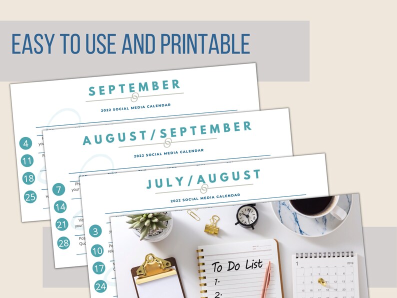 2022-2023 Social Media Content Calendar Post Templates and - Etsy UK