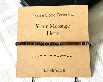 Braccialetto codice Morse personalizzato, regalo personalizzato